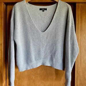 Lulus Light Grey V-Neck Sweater